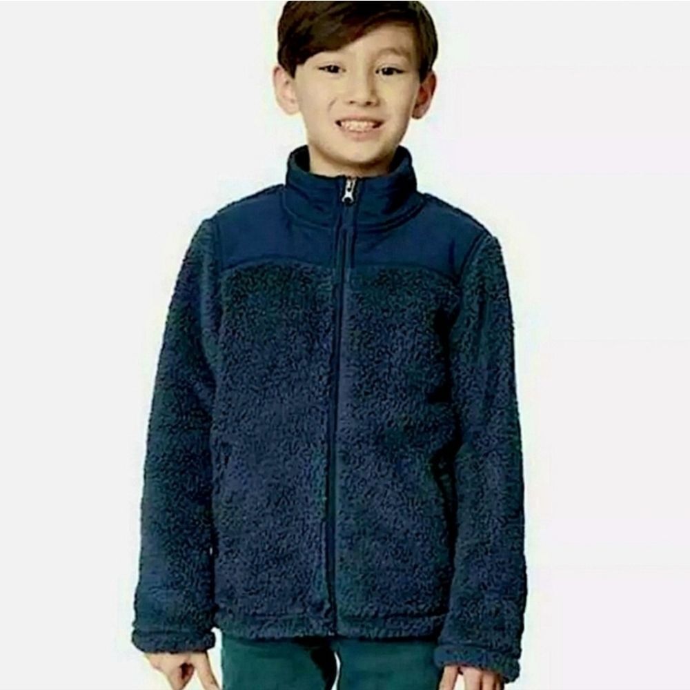 💜32 Degrees Blue Fleece Zippered Long Sleeve Sweatshirt Youth Size 11-12